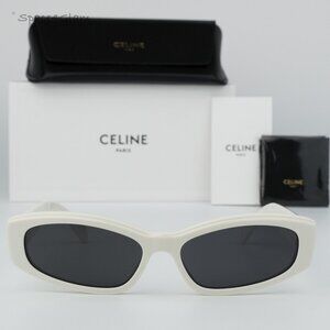 BRAND NEW Celine CL40252I 25A White Grey Rectangle Women Sunglasses CL 40252I